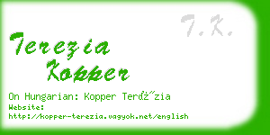 terezia kopper business card